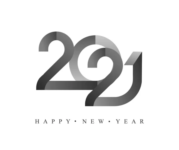 2021 Moderno Logotipo Feliz Año Nuevo 2021 Signo Elementos Vectoriales — Vector de stock