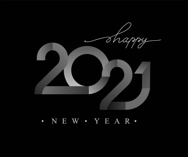 Logotipo Moderno 2021 Signo Feliz Año Nuevo 2021 Elementos Vectoriales — Vector de stock