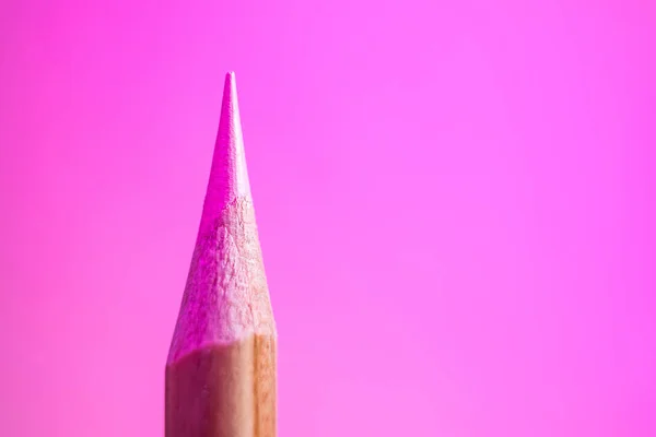 Colored Pencil Close Trendy Neon Light Concept Artistic Accessories Creativity — ストック写真