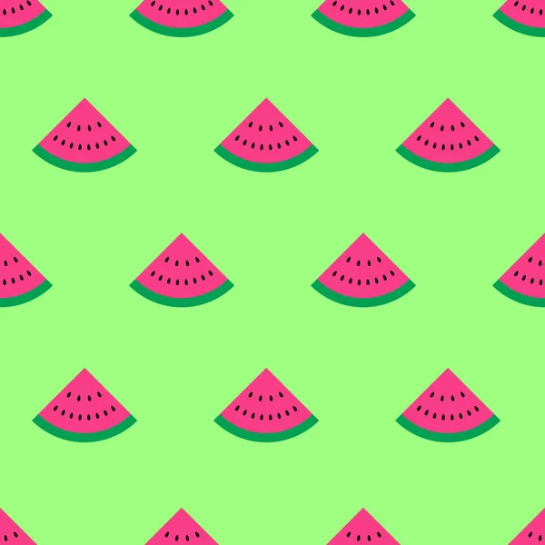 Vector Seamless Pattern Concept Summer Mood Freshness Triangular Slices Watermelon — Stock Vector