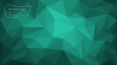 Vektör soyut çokgen arkaplan. Mavi geometrik şekiller. Düşük polimerli. Merkezden aydınlıktan karanlığa geçiş. Banner, web tasarımı. Kopyalama alanı.