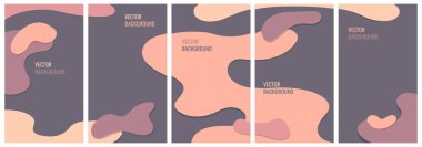 Metin için fotokopi alanı olan minimalist düz arkaplan vektör kümesi. Sosyal medya hikayeleri ve web pankartları için şablonlar tasarla.