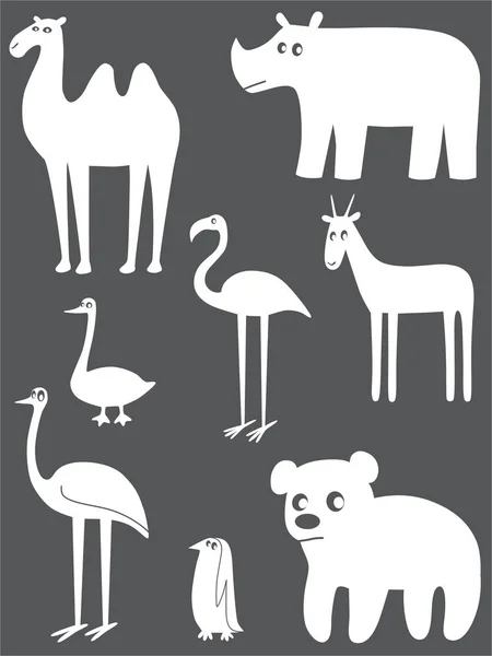 Conjunto de animales abstractos — Archivo Imágenes Vectoriales