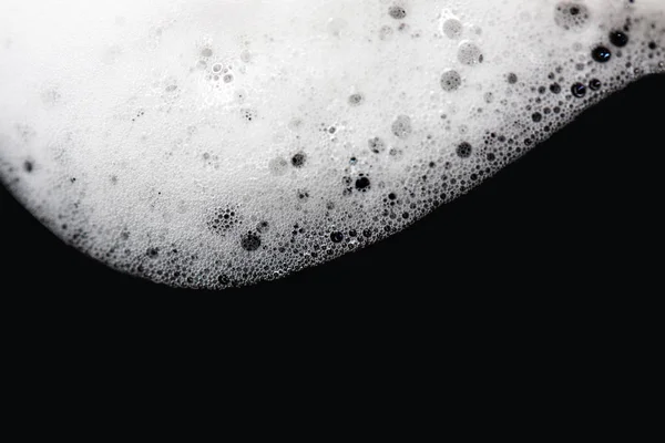 Foam bubbles abstract black background. Detergent. — Stock Photo, Image