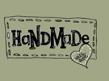 Vektör el yapımı etiketi ve el-harflerle ifade için el yapımı kulüp veya sanatçı ile rozet.