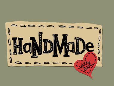 Vektör el yapımı etiketi ve el-harflerle ifade için el yapımı kulüp veya sanatçı ile rozet.