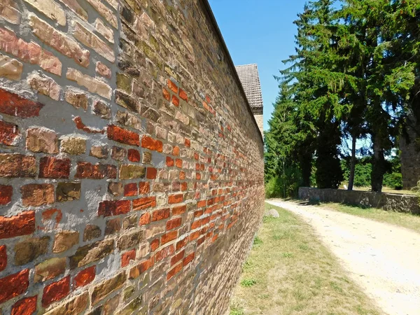 Mur Brique Sur Chemin Village — Photo