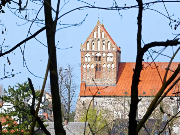 Vista Para Igreja Protestante Cidade Sankt Johannes — Fotografia de Stock