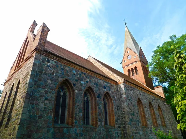 Protestantse Veld Stenen Kerk Uit 13E Eeuw Wijk Barnim — Stockfoto