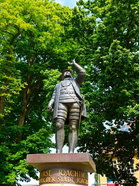 Joachimsthal Comté Brandebourg Barnim Allemagne Juin 2019 Fontaine Avec Statue — Photo