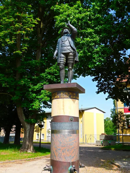 Joachimsthal Comté Brandebourg Barnim Allemagne Juin 2019 Fontaine Avec Statue — Photo