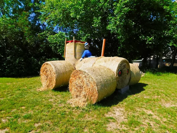 Vehicle Made Straw Bales — Stock Photo, Image