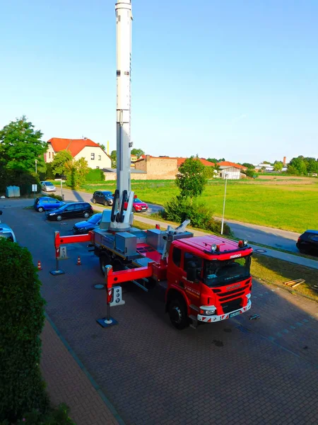 Templin Brandenburg Járás Uckermark Németország Július 2019 Antenna Munka Egy — Stock Fotó