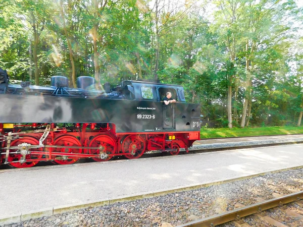 Heligendamm Mecklenburg Vorpommern Germany August 2019 Entering Steam Locomotive Historical — 图库照片