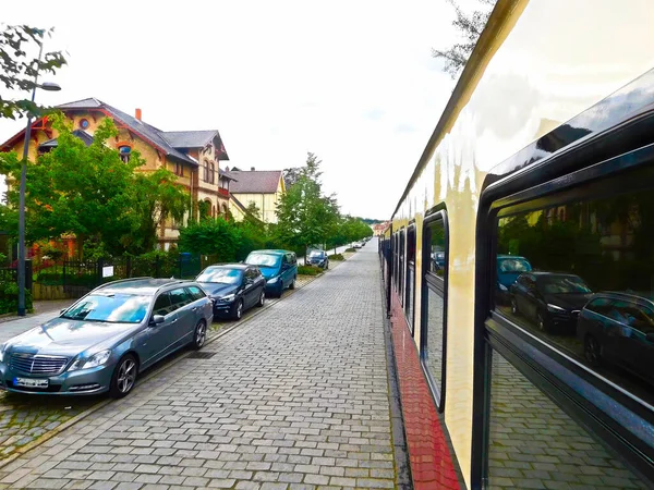 Eine Zugfahrt Mit Einer Historischen Dampflokomotive Durch Die Altstadt — Stockfoto