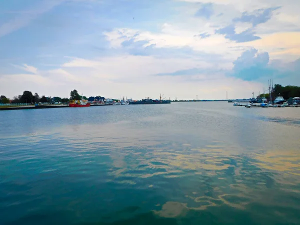 Vista Sobre Porto Mar Báltico — Fotografia de Stock