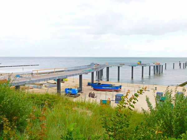 Koserow Mecklemburgo Greifswald Alemania Septiembre 2020 Trabajos Construcción Puentes Muelle —  Fotos de Stock