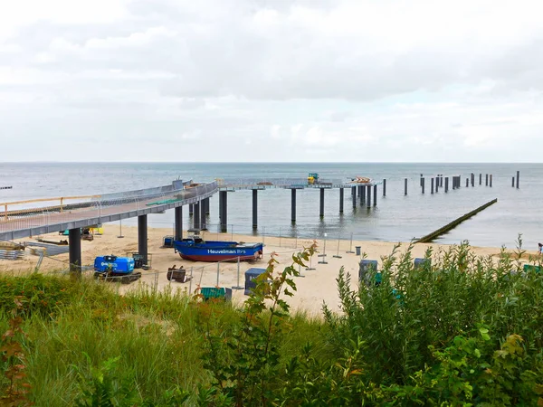 Koserow Mecklemburgo Greifswald Alemania Septiembre 2020 Trabajos Construcción Puentes Muelle — Foto de Stock