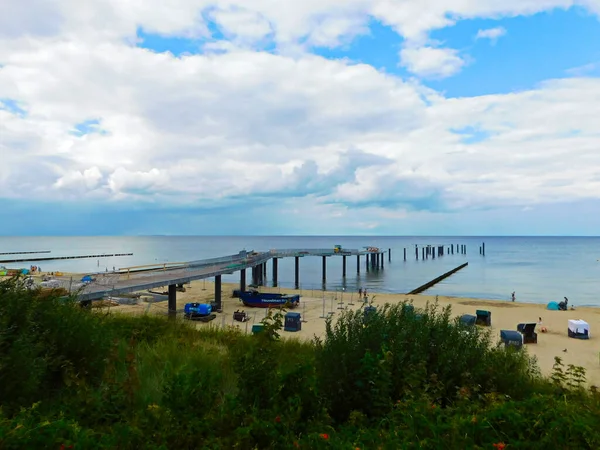 Travaux Construction Ponts Sur Jetée Côte Baltique — Photo