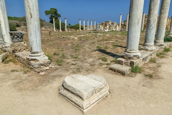 Famagusta República Turca Del Norte Chipre Columnas Corintias Piedra Zócalo — Foto de Stock