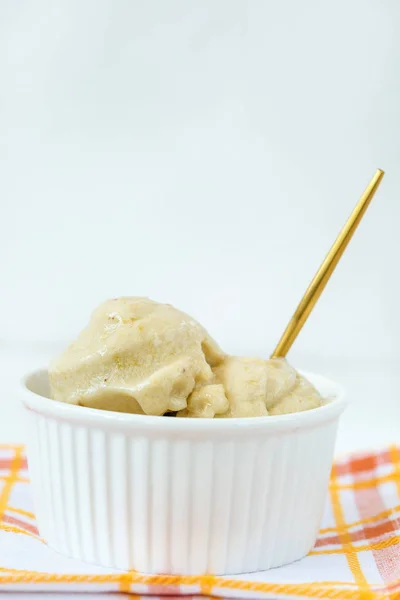 Vegan homemade banana and mango gelato ice cream. — Stock Photo, Image