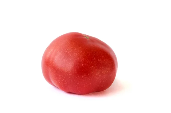 Läckra Röda Tomat Närbild Vit Bakgrund — Stockfoto