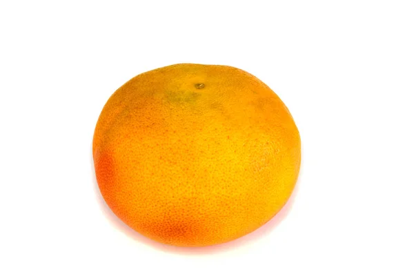 Plátků Grapefruitu Čerstvé Celé Bílém Pozadí — Stock fotografie