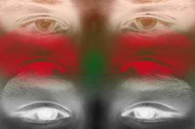 Gerçek insan gözünde farklı sürümleri üzerinde fotoğraf.