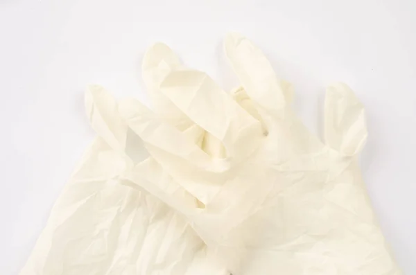 Стерильные Медицинские Перчатки Бинты Белом Фоне — стоковое фото