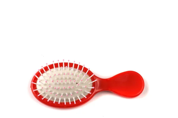 Elegant Red Hair Comb Brush Handle Isolated Transparent White Background — Stock Photo, Image