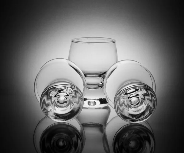 Still life of glass goblets to the light. — Stock Photo, Image