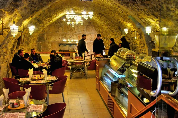 Jerusalem Israel Februar Street Cafe Στην Παλιά Πόλη Της Ιερουσαλήμ — Φωτογραφία Αρχείου