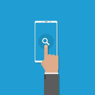 Cep telefonu simgesi. Düz tasarımda vektör illüstrasyonu