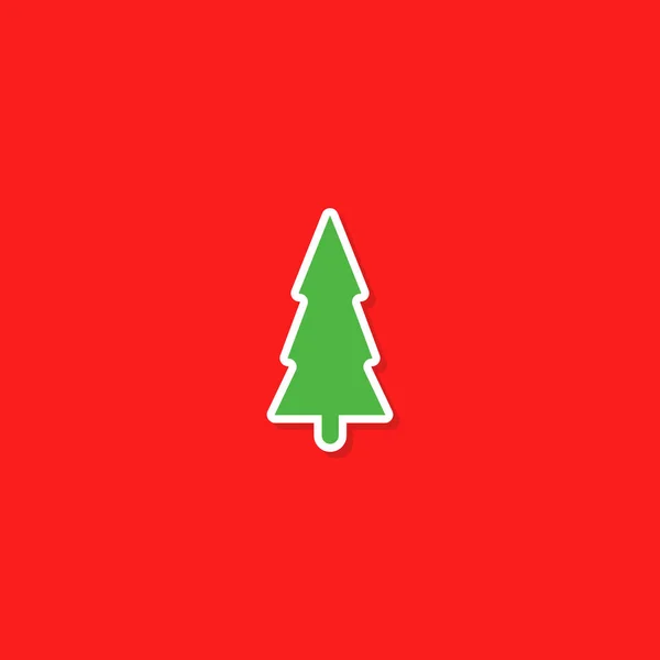 Merry Christmas Tree Vector Flat Design — Stock Vector