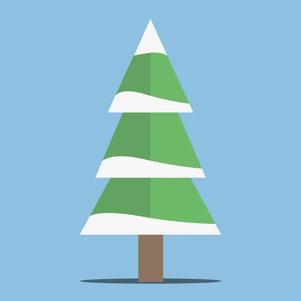 Merry Christmas Tree Vector Flat Design — Stock Vector