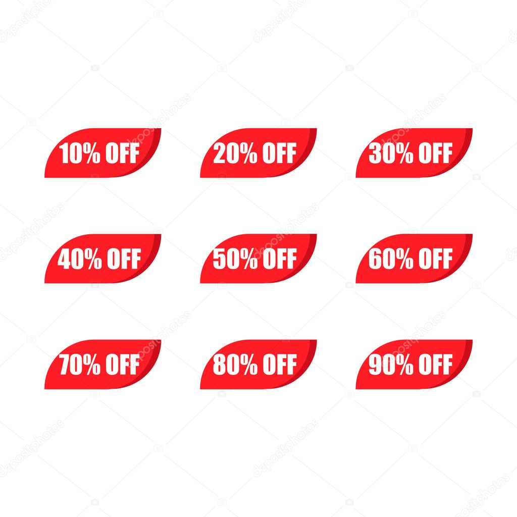 Sale Label collection on white background. Vector icon illustration in flat design