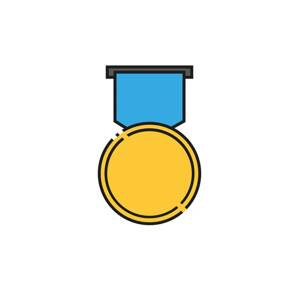 Ikona Medalu Ilustracja Wektora Konstrukcji Płaskiej — Wektor stockowy