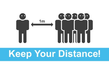 Mesafe çizelgenizi koruyun. Düz tasarımda vektör