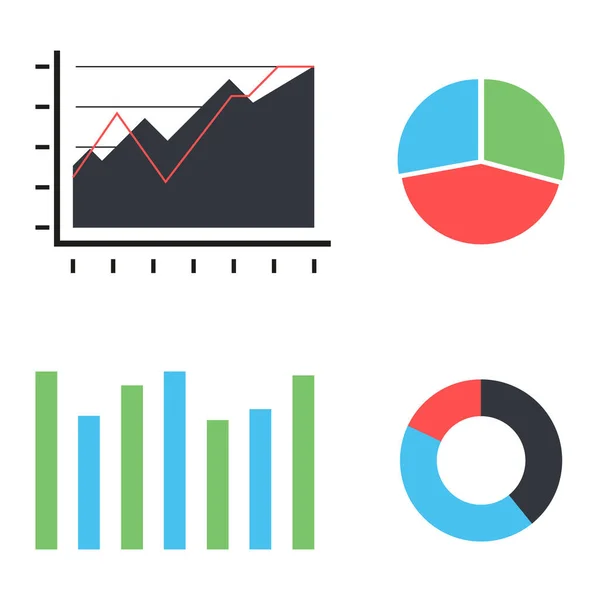 Definir Ícones Infográficos Negócios Ilustração Vetorial Design Plano —  Vetores de Stock