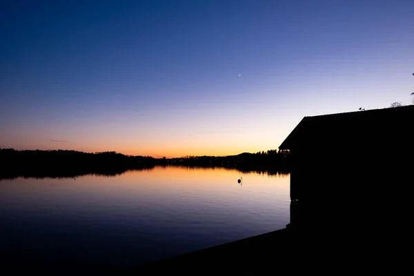 Silhouette Und Ruhige Nachtansicht Von Stockholm — Stockfoto