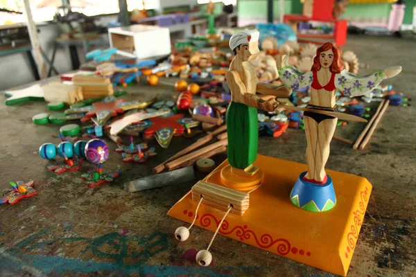 Acabados Brinquedos Madeira Uma Fábrica Local Merida Venezuela — Fotografia de Stock