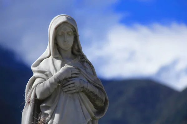 Geschnitzte Marmorstatue Einer Dame Auf Einem Alten Friedhof Merida Venezuela — Stockfoto