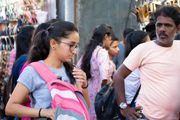 Mumbai India Marzo 2019 Locales Ocupados Compras Callejeras Carretera Enlace —  Fotos de Stock