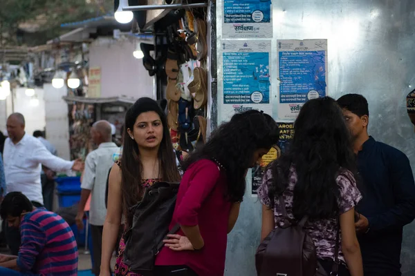 Mumbai India Marzo 2019 Locales Ocupados Compras Callejeras Carretera Enlace —  Fotos de Stock