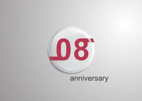 Anni Anniversario Logo Celebrazione Disegno Piatto Rosso All Interno Bianco — Vettoriale Stock