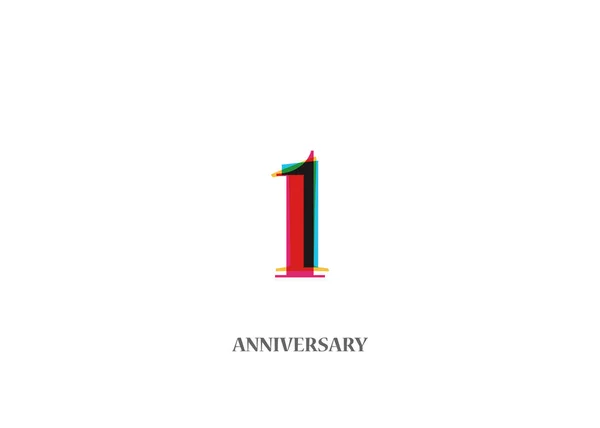 Colorato Disegno Logotipo Anniversario Isolato Sfondo Bianco — Vettoriale Stock