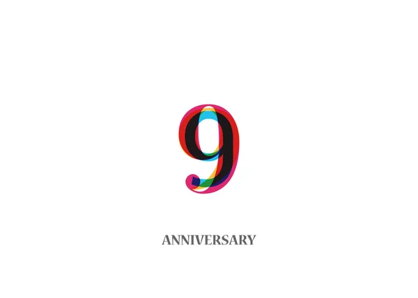 Design Logotype Anniversaire Coloré Isolé Sur Fond Blanc — Image vectorielle