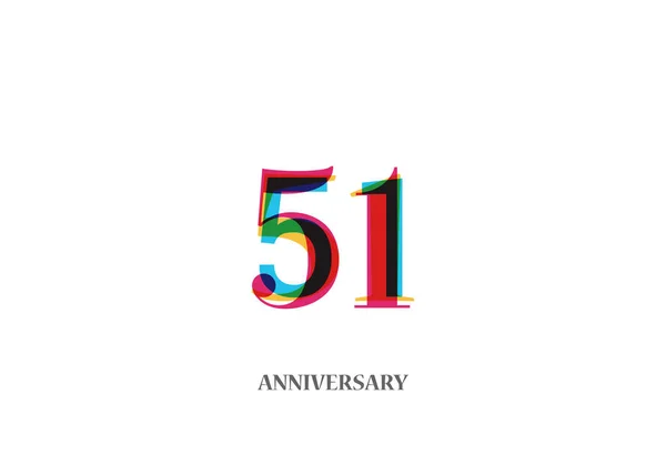 Ans Coloré Conception Logotype Anniversaire Isolé Sur Fond Blanc — Image vectorielle