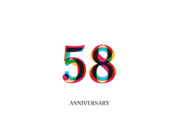 Ans Coloré Conception Logotype Anniversaire Isolé Sur Fond Blanc — Image vectorielle