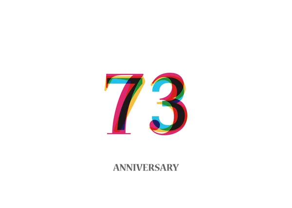 Años Colorido Logotipo Aniversario Diseño Aislado Sobre Fondo Blanco — Archivo Imágenes Vectoriales